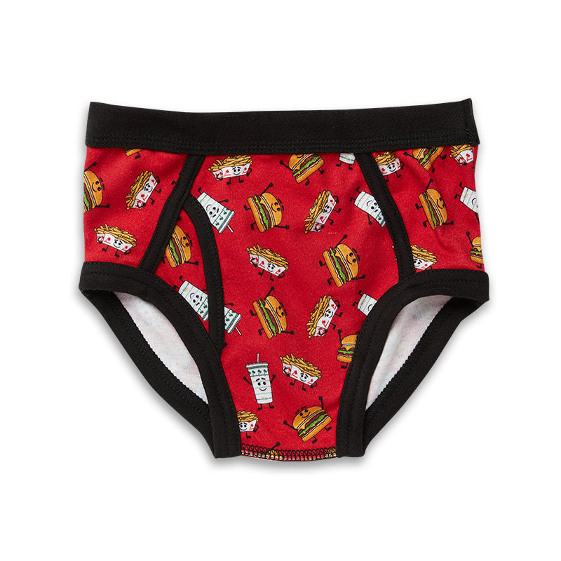 front of boys red underwear