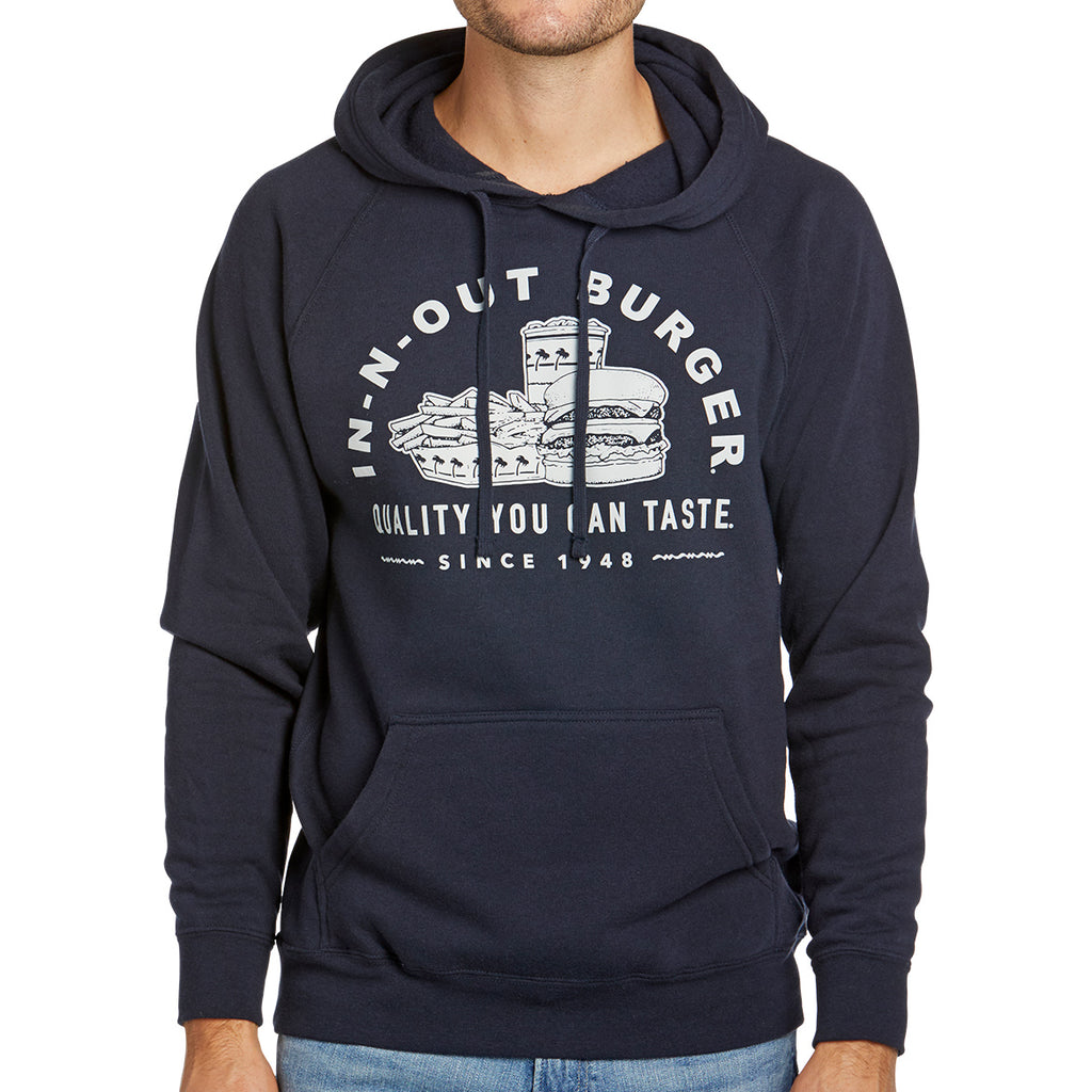 front of NAVY HOODED SWEATSHIRT